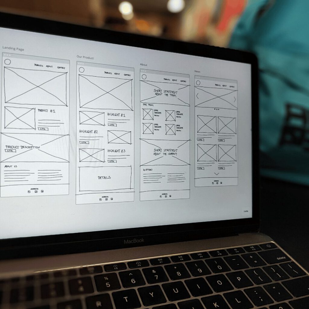 Wireframe skizze UxUi